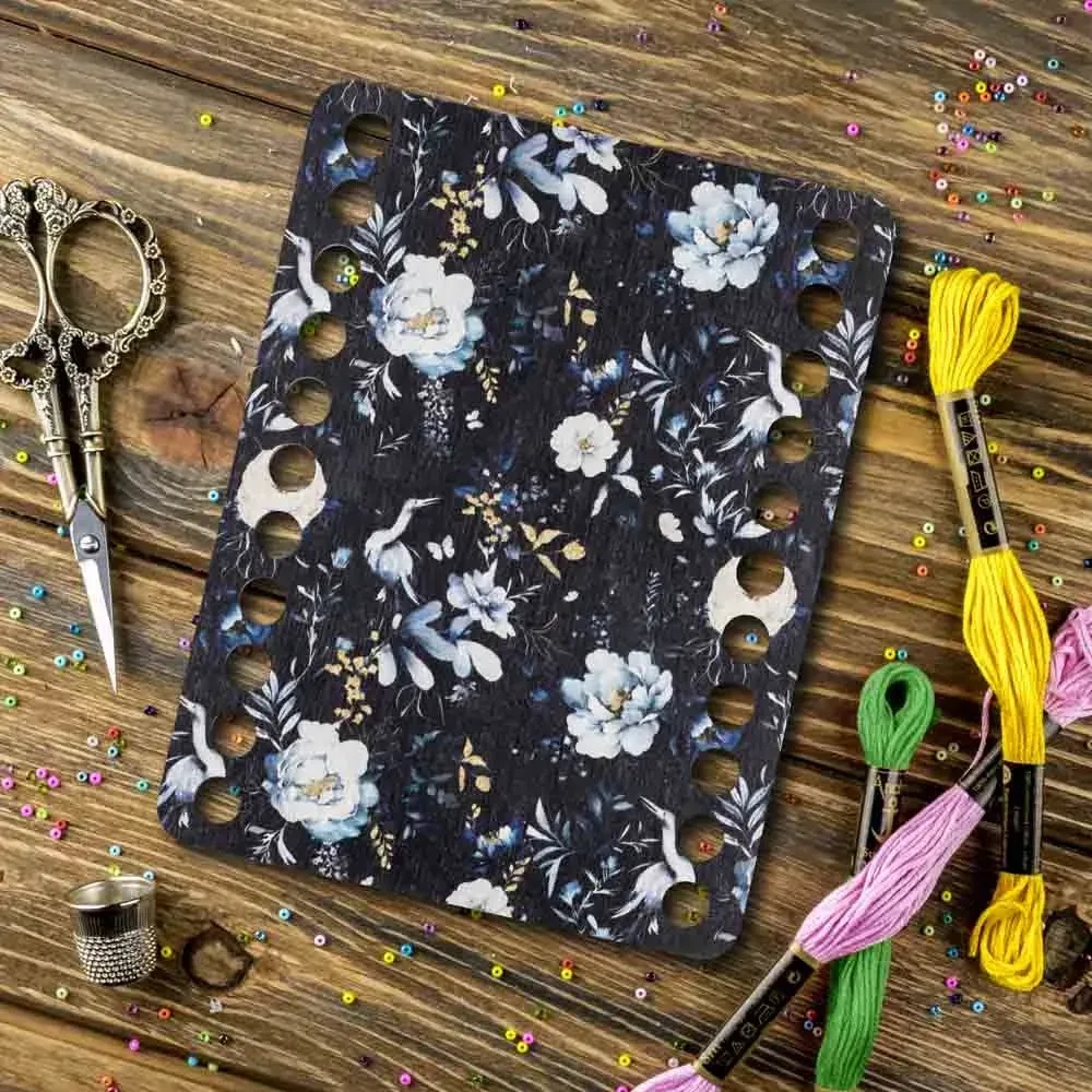 Woodland Crafts - FLZ(P)-102Night Flowers, Rectangular Thread organizer 