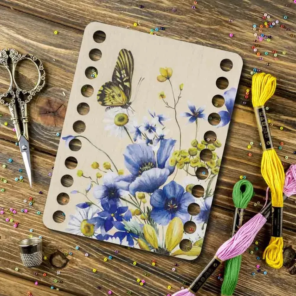 Woodland Crafts -  FLZ(P)-062 Wildflowers & Butterflies, Rectangular Thread organizer